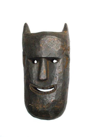 Oude masker sjamaan Tamang Himalaya Nepal 32,5 cm hardhout, Antiek en Kunst, Kunst | Niet-Westerse kunst