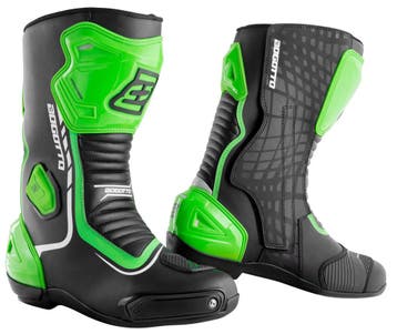 Bogotto Race-X Motorlaarzen Zwart Groen, Motoren, Laarzen, Nieuw met kaartje, Bogotto, Heren