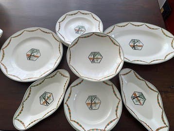 Longwy - Eetservies voor 12 (17) - Palmier - Aardewerk