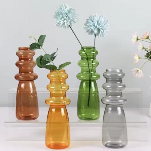 Scandinavische Glazen Vaas – Decoratieve Bloemenvaas Home, Huis en Inrichting, Woonaccessoires | Kandelaars en Kaarsen, Nieuw