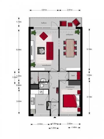 Te Huur 2 kamer Appartement Matenalaan In Arnhem, Gelderland, Direct bij eigenaar, Appartement, Arnhem