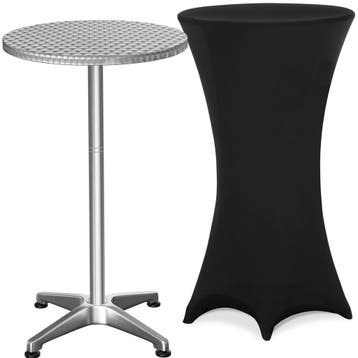 Statafel Zilver 115x60cm + statafelhoes Zwart Ø60cm, Verzenden, Nieuw