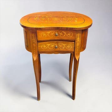 Bijzettafel - nier - Hout - Luxe marquetterij
