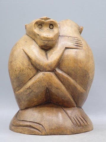 Figuur - Two apes - Hout