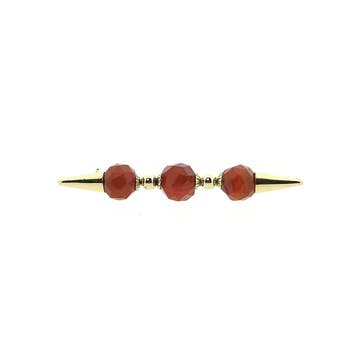Vintage gouden broche met carneool, Gebruikt, Ophalen of Verzenden, Met edelsteen, Goud