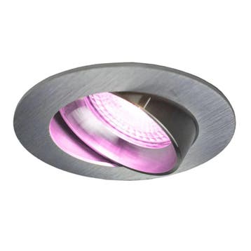 Zigbee smart Inbouwspot Silver 4.7W | Rond | 73 mm, Ophalen of Verzenden, Nieuw, Plafondspot of Wandspot, Led