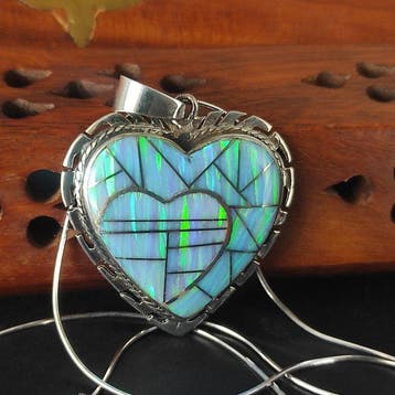 Opale CUORE Bedel met kettinkje van zilver 925 - Hoogte: 0.5