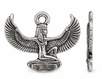 4 x Metalen bedel Egyptische Isis 20 x 16 x 1,5 mm – oogj., Ophalen of Verzenden, Nieuw, Bedel