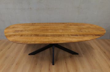 Organische eettafel naturel 180 t/m 240cm, Ophalen, 50 tot 100 cm, Vijf personen of meer, Overige vormen