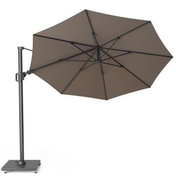 Challenger T2 premium zweefparasol 350 cm rond havanna met, Ophalen of Verzenden, Nieuw
