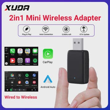 Draadloze CarPlay & Android Auto Adapter - 2-in-1 Mini USB M, Verzenden, Nieuw