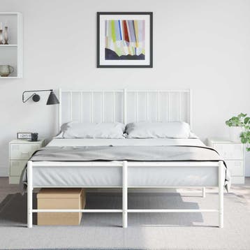 vidaXL Nachtkastjes 2 st 34,5x39x44 cm staal wit, Verzenden, Nieuw, Metaal of Aluminium