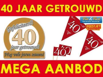 40 jaar huwelijk / getrouwd feestartikelen - Versiering, Verzenden, Nieuw