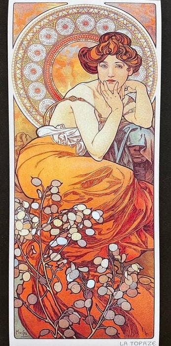 Marie Alphonse Mucha - “Gemstones: La Topaze, 1900”.