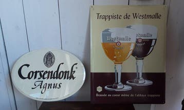 Westmalle chimay - Reclamebord - Metaal, glascoide
