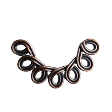 2 x metalen verdeler roodkoper kleur 28,5 x 17mm gat: 1,5mm, Ophalen of Verzenden, Nieuw, Tussenstuk of Tussenkraal