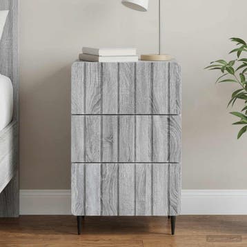 vidaXL Nachtkastje met lade Grijs sonoma 43x 41 x 68 cm, Minder dan 45 cm, Verzenden, Nieuw, 55 tot 70 cm