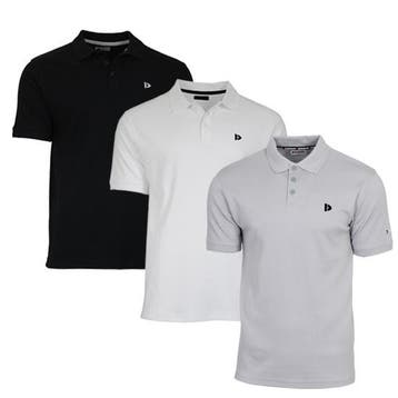 Donnay Donnay Heren - 3-Pack - Polo shirt Noah - Zwart / Wit, Kleding | Heren, Polo's, Verzenden, Nieuw
