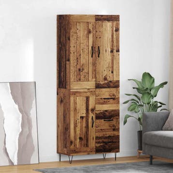 vidaXL buffetkast met lade Oud Hout 69,5 x 34 x 180 cm, Minder dan 50 cm, Verzenden, Nieuw, Minder dan 100 cm