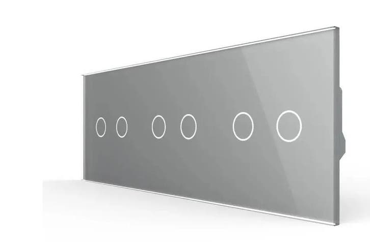 Livolo 2+2+2 Touch Wisselschakelaar | Grijs |, Doe-het-zelf en Verbouw, Elektra en Kabels, Schakelaar, Nieuw, Ophalen of Verzenden