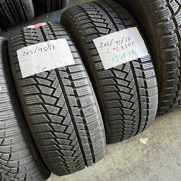 2 x Continental Winter TS830P 205-45-17 Winterbanden 8mm, Gebruikt, 17 inch, Band(en), Personenwagen