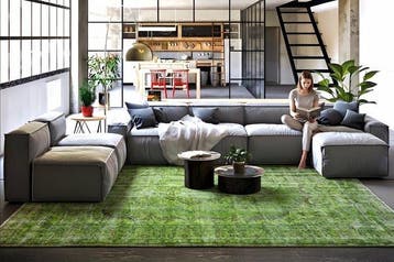 Groene vintage - Vloerkleed - 245 cm - 180 cm - met, Nieuw
