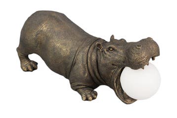 Tafellamp HIPPO 45 cm nijlpaardsculptuur met zwarte, Ophalen of Verzenden, Nieuw