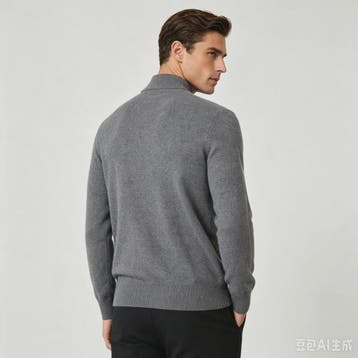 Herentrui van 100% Pure Wol met Halve Hoge Kraag en Rits - C, Verzenden, Nieuw