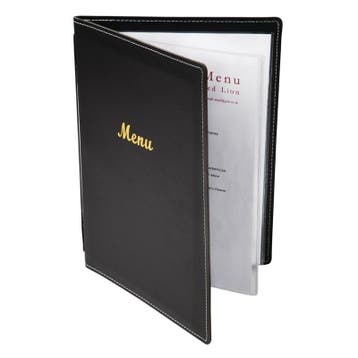 Kunstlederen menu map zwart | A5 formaat | 1 hoes 4 paginas, Verzenden, Nieuw in verpakking