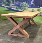 Minerva dining tuintafel 260x100xH77 cm teak geschoord, Ophalen of Verzenden, Nieuw, Teakhout