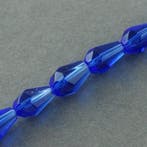 10 x  facet druppel glas kraal 10 x 6 x 6mm gat: 1mm Blue, Ophalen of Verzenden, Nieuw, Kraal