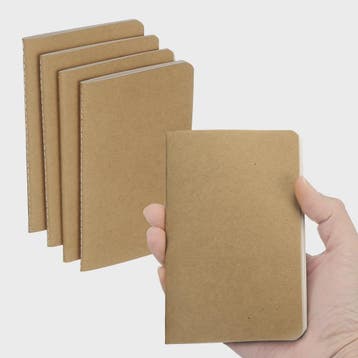 Set van 4/6 Mini A6 Notitieboekjes - Kraft Paper, Gelinieerd, Verzenden, Nieuw in verpakking