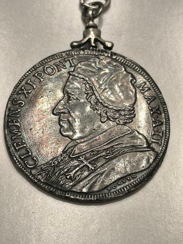 Pauselijk Staat. CLEMENTE XI -piastra 1702 R2. Piastra 1702