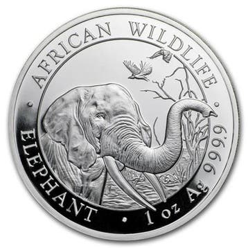 Somalische Olifant 5 oz 2018, Verzenden, Overige landen, Losse munt, Zilver