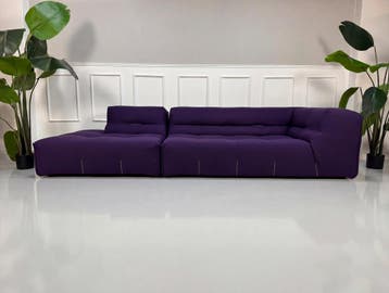 B&B Italia Tufty Too Designbank Paarse stof, Driepersoons, Ophalen of Verzenden, Zo goed als nieuw, Rechte bank