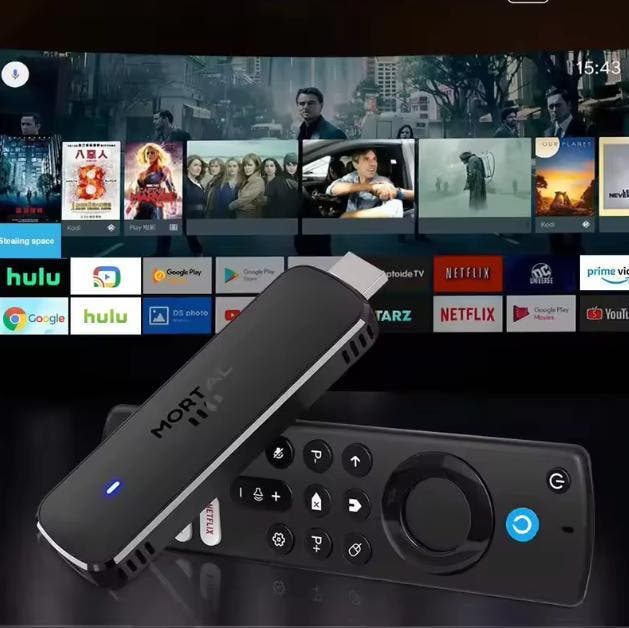 Android TV Stick 4K WiFi 6 met Voice Control Media Player, Audio, Tv en Foto, Afstandsbedieningen, Nieuw, Verzenden
