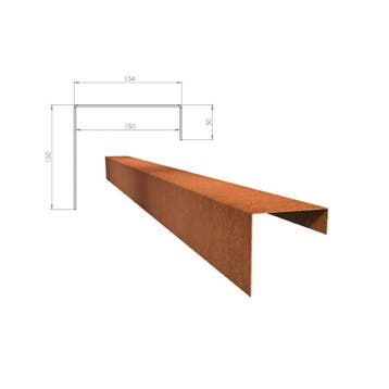 Cortenstaal u-profiel 230x15,4x15cm, Tuin en Terras, Bielzen en Borders, Overige materialen, Minder dan 25 cm, Border, Minder dan 25 cm