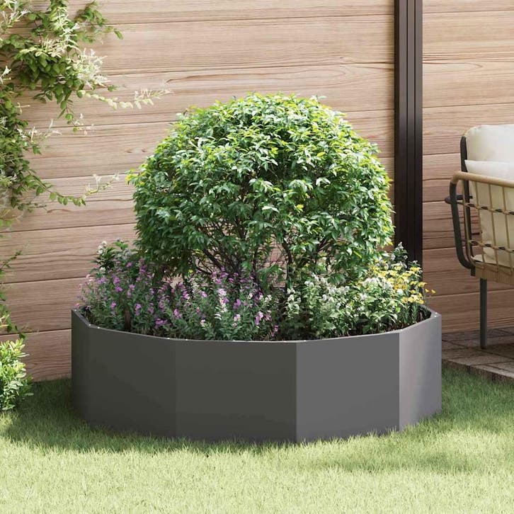 vidaXL Plantenbak Zwart 120 x 120 x 35 cm Staal, Tuin en Terras, Bloembakken en Plantenbakken, 100 cm of meer, Nieuw, Metaal, 30 tot 60 cm