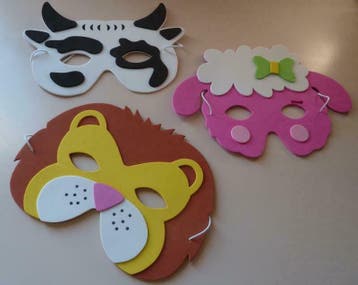Kinderfeest Maskers Dieren Set 1, Nieuw