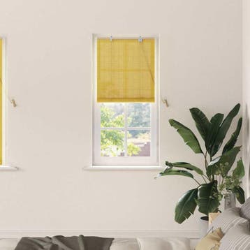vidaXL Rolgordijn Geel 60 x 160 cm Bamboe, Verzenden, Nieuw, Geel