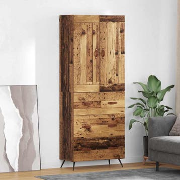 vidaXL Highboard Oud Hout 69,5 x 34 x 180 cm Bewerkt hout, Verzenden, Nieuw, 50 tot 100 cm, Minder dan 100 cm