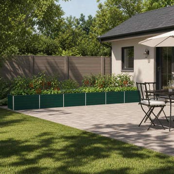 vidaXL Verhoogd Tuinbed Groen 600 x 80 x 55 cm koudgewalst, Verzenden, Nieuw, Metaal, 60 tot 100 cm