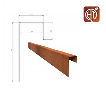Cortenstaal u-profiel 150x6,4x15cm, Overige materialen, 100 tot 200 cm, Nieuw, Minder dan 25 cm