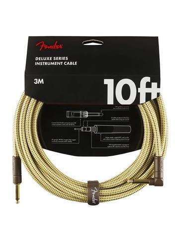 Fender Deluxe Series instrument kabel haaks 3m tweed, Verzenden, Nieuw