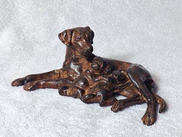 Pierre Chenet (XX-XXI) - sculptuur, La Chienne et Ses Chiots