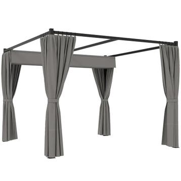 Pergola 3 X 3 M Vrijstaande Terrasoverkapping Met Schuifdak,, Verzenden