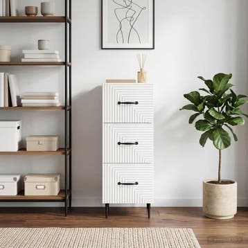 vidaXL Ladenkast Hoogglans Wit 33 x 34,5 x 89,5 cm Bewerkt, Verzenden, Nieuw