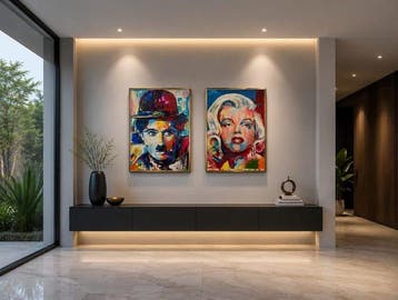 Polanco 70 x 100 cm - Marilyn y Chaplin: Ecos de Hollywood, Antiek en Kunst