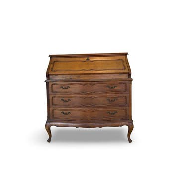 Secrétaire - Secretaresse - Walnoot, Hout, Messing
