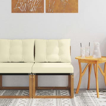 vidaXL Buitenzitmiddelsofa Massief acaciahout en Textilene, Verzenden, Nieuw